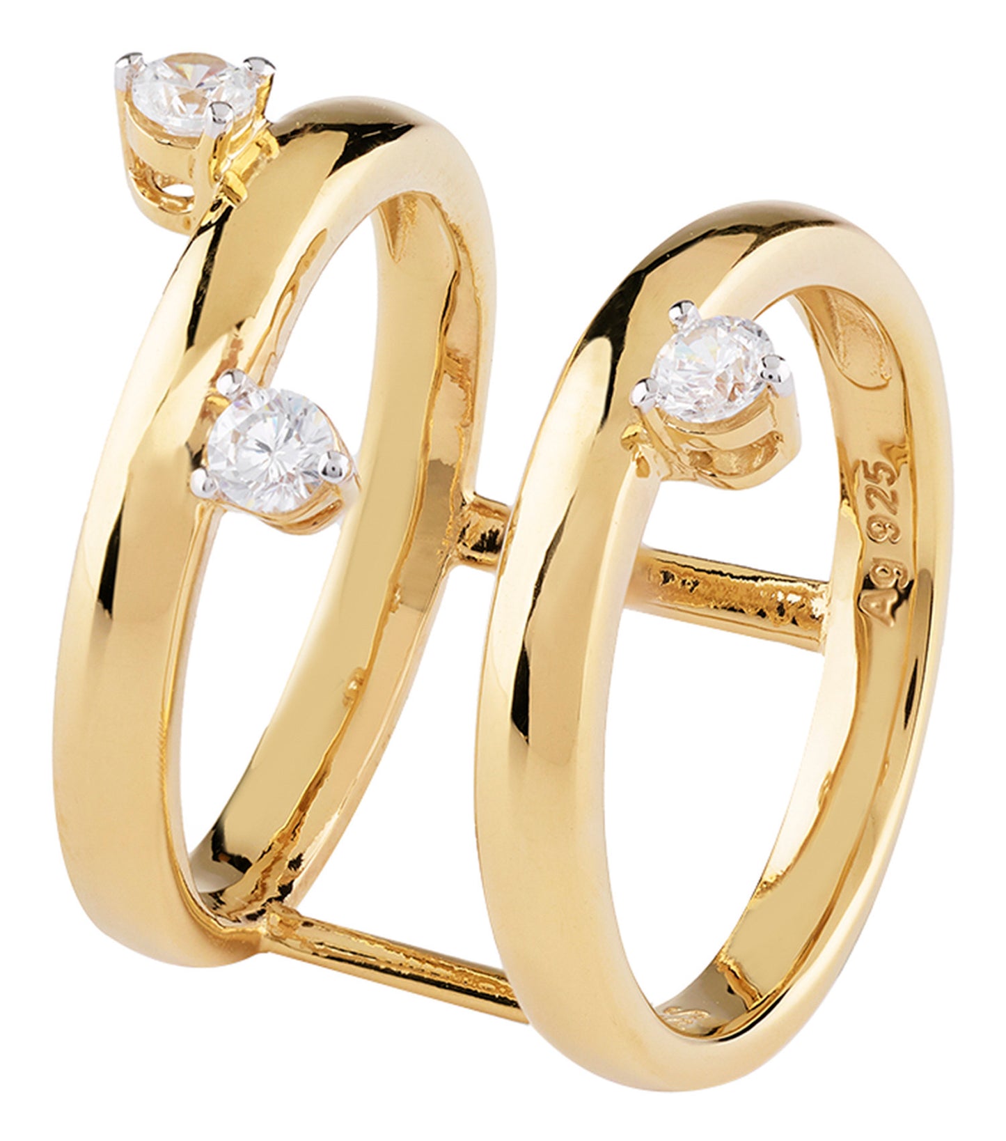 Guess Jewellery gold ring, side view, showcasing details and elegant finish, embodying timeless style and craftsmanship in luxury.