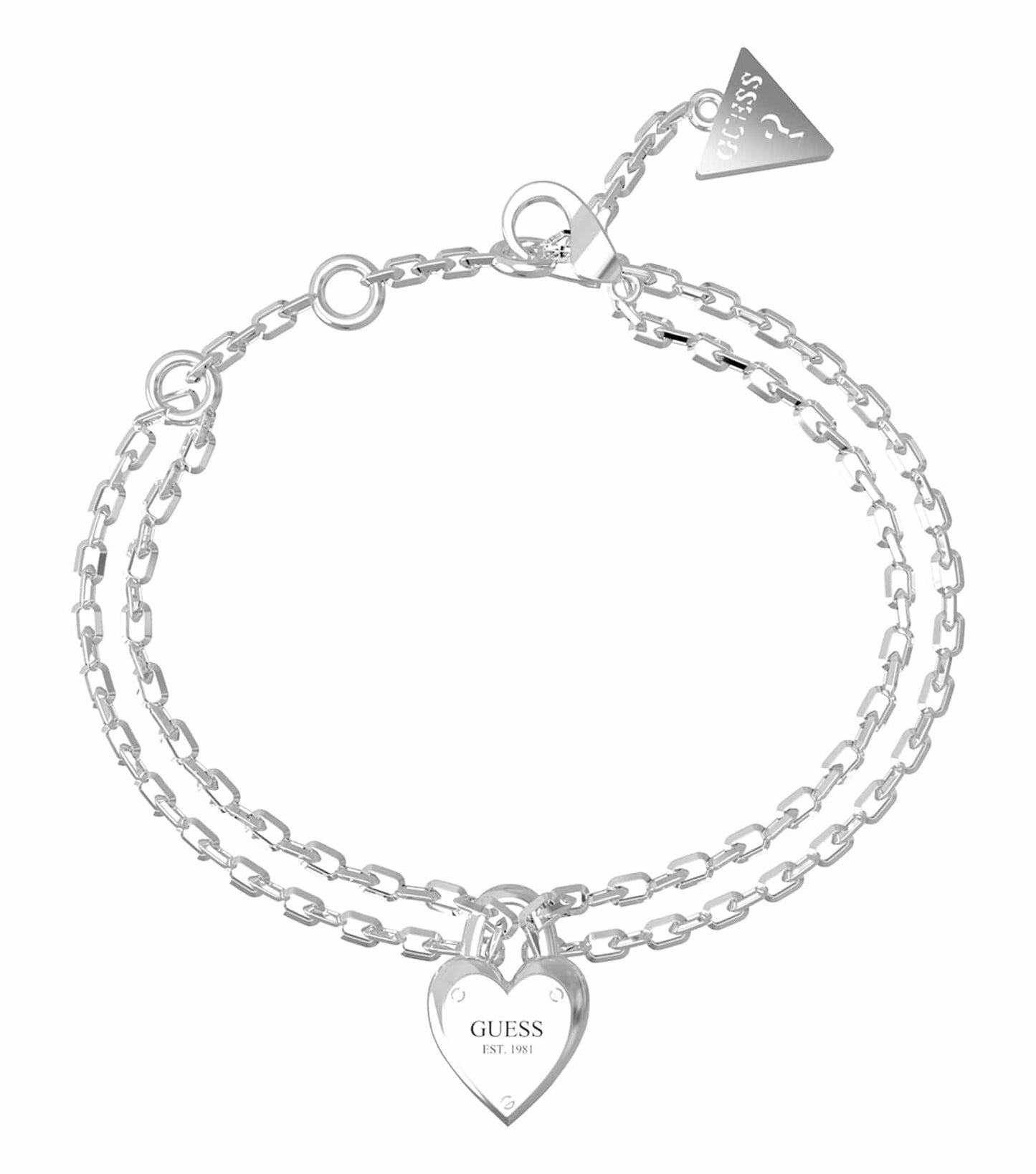 Elegant Guess Jewellery gold bracelet with delicate chain design, displayed at a slight angle, showcasing its shine.