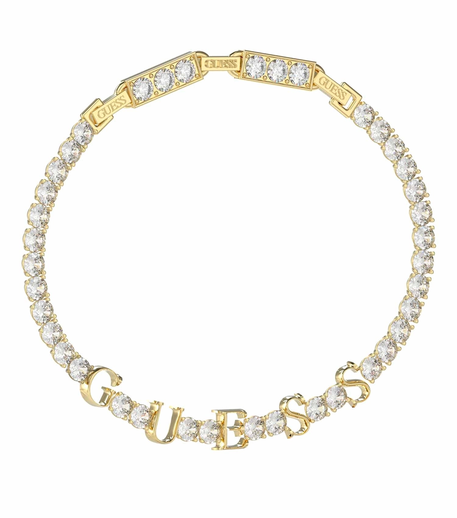 Women Guess Id Bracelet Silver Steel Os