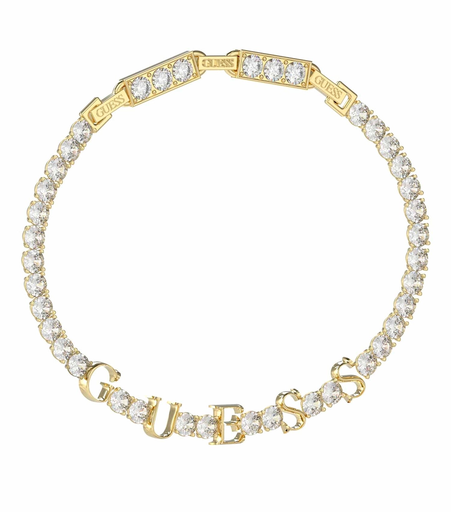 Women Guess Id Bracelet Silver Steel Os