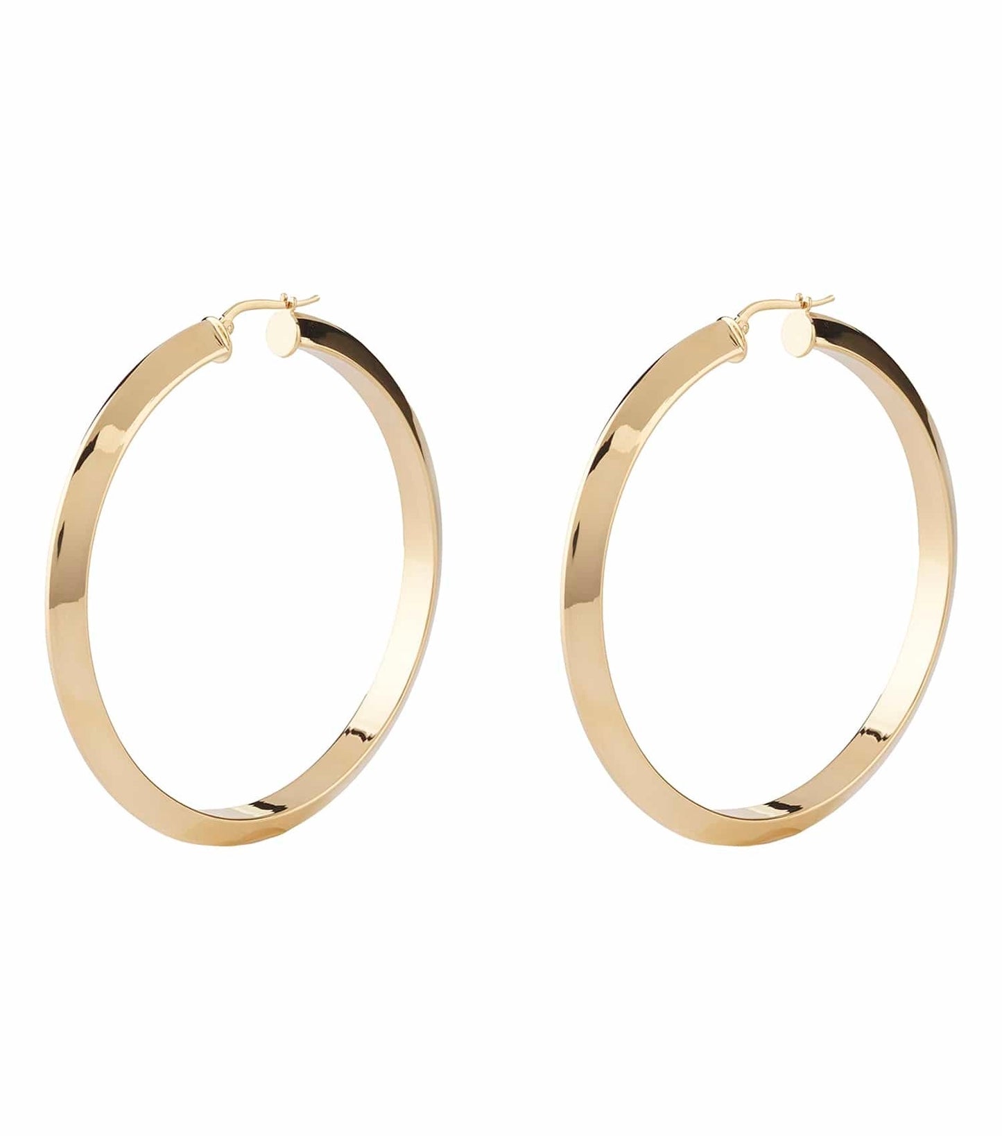 Guess Jewellery gold earrings, front angle view; showcases intricate hoop design, sparkling finish, and elegant craftsmanship