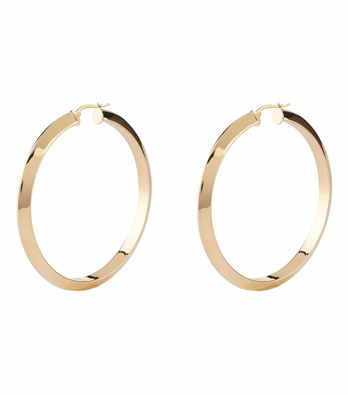 Gold Guess Jewellery earrings displayed at a tilted angle, showcasing intricate details and classic elegance in one size.