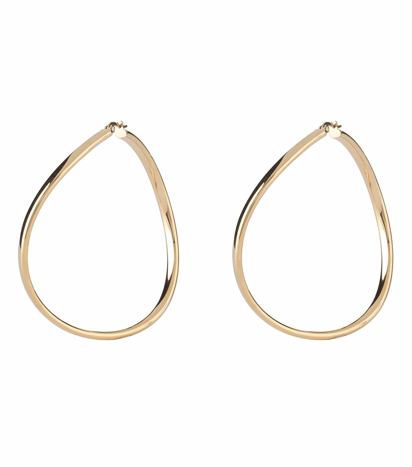 Guess Jewellery gold earrings showcasing a sleek, captivating design; frontal angle highlights their elegance and shine.