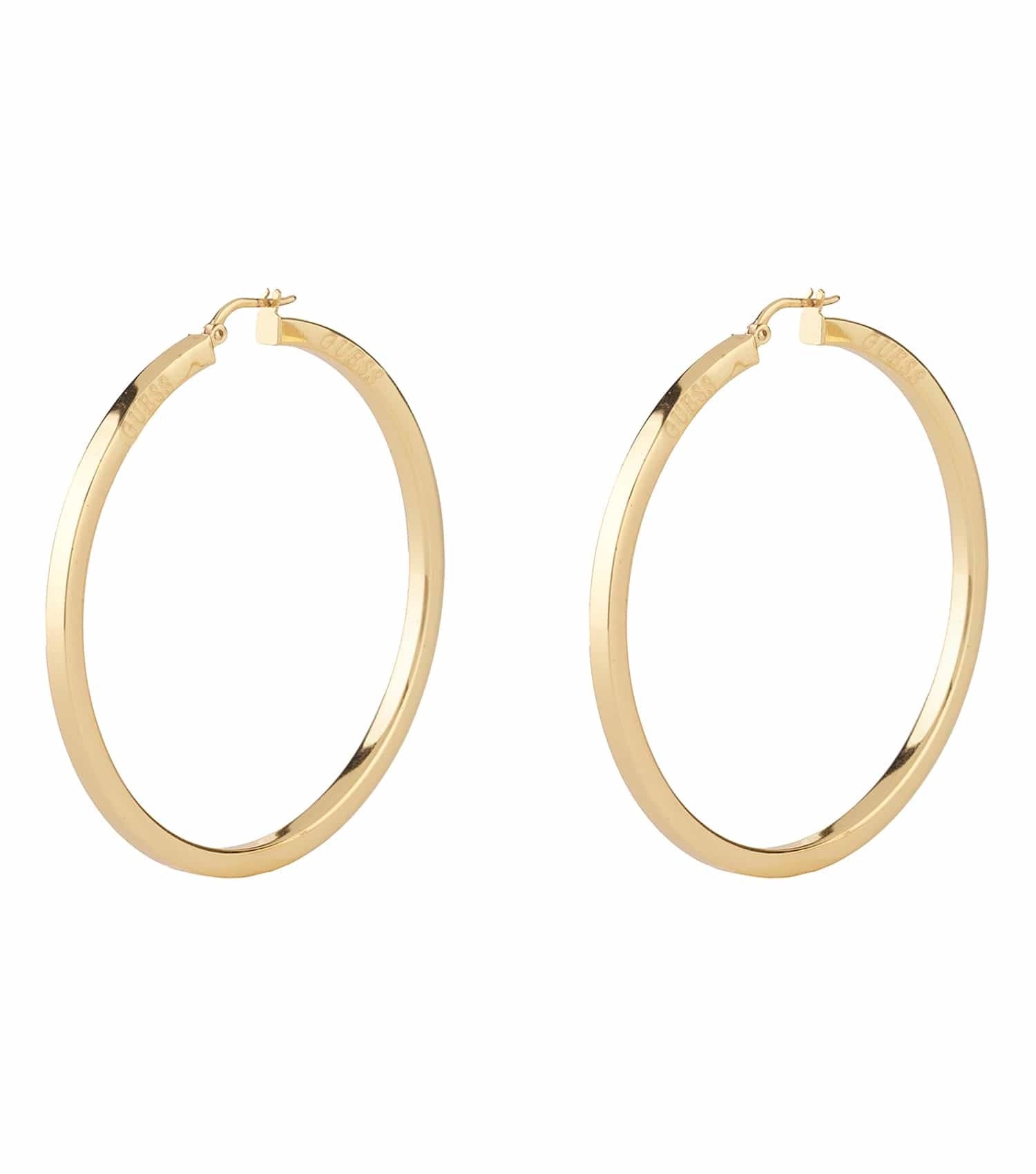 Women Guess Id Earrings Gold Steel Os