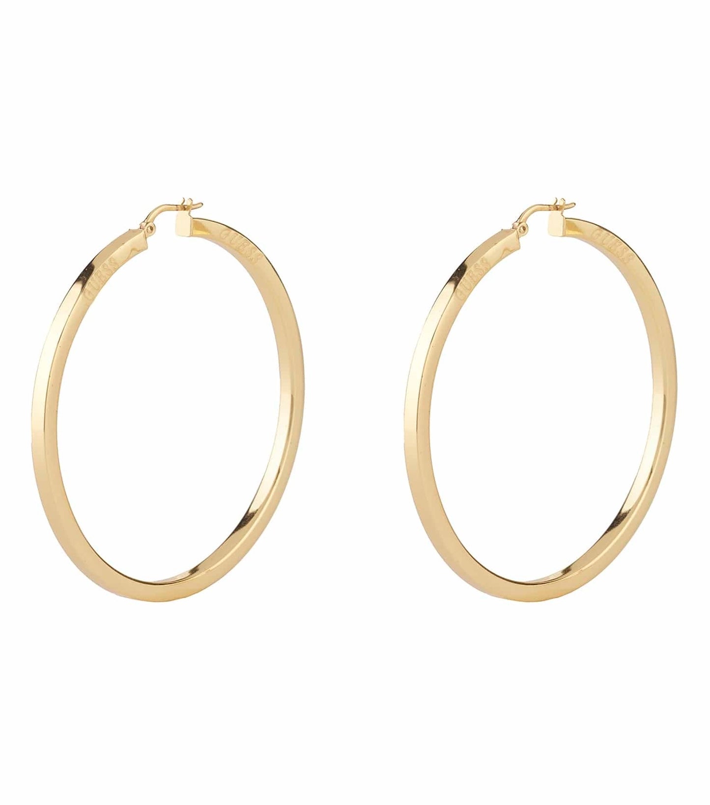 Women Guess Id Earrings Gold Steel Os