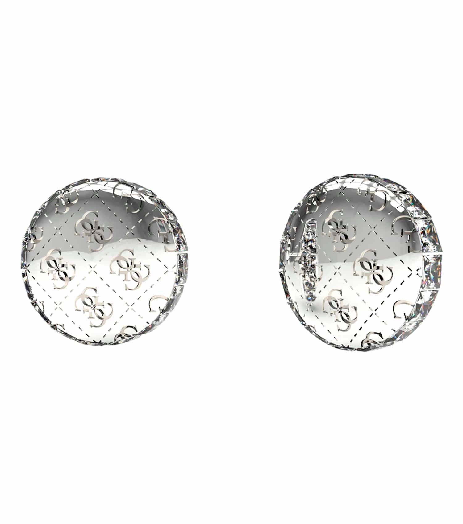 Golden Guess Jewellery earrings on a white background, showcasing a side angle, exuding elegance and modern style.