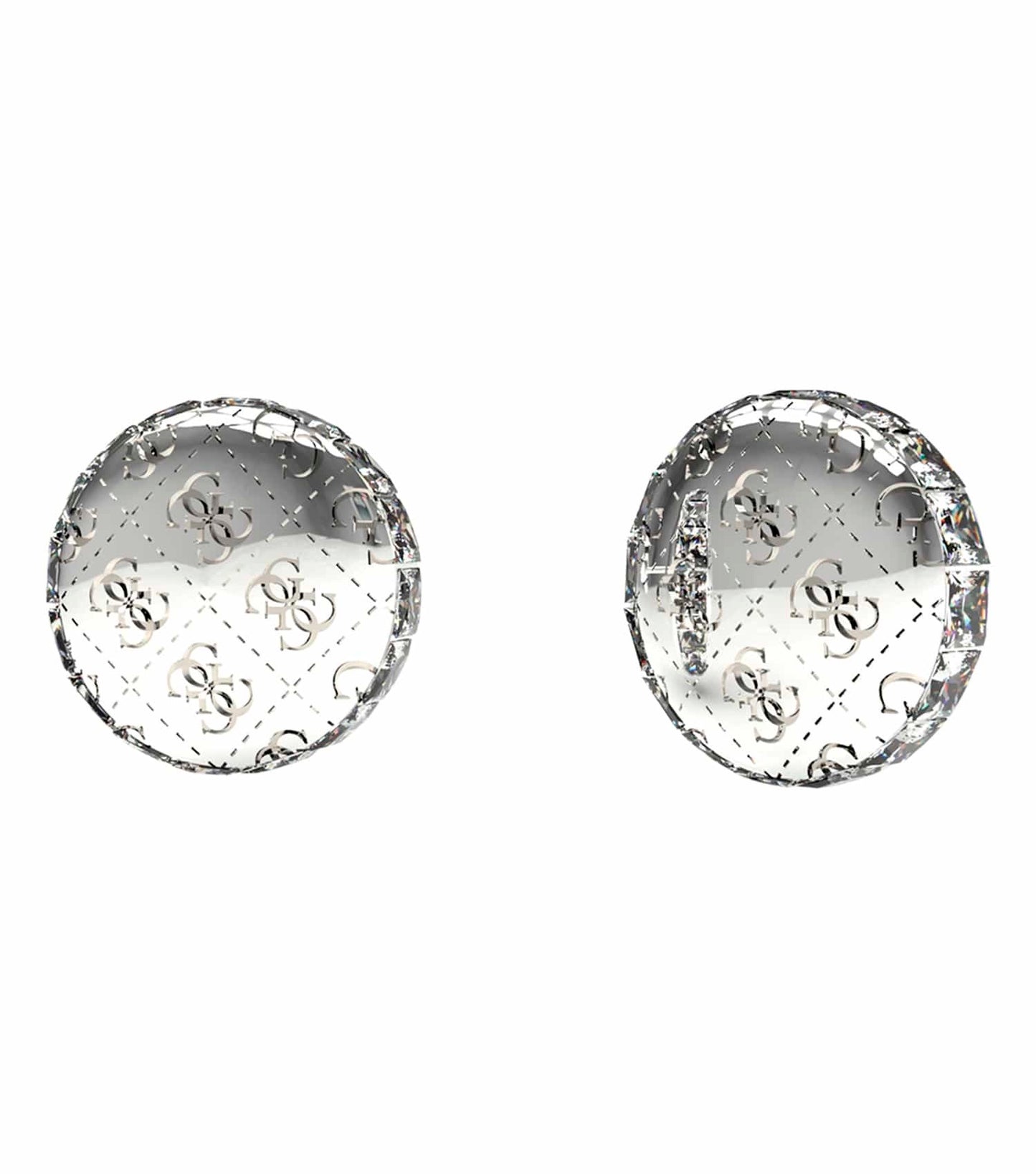 Golden Guess Jewellery earrings on a white background, showcasing a side angle, exuding elegance and modern style.