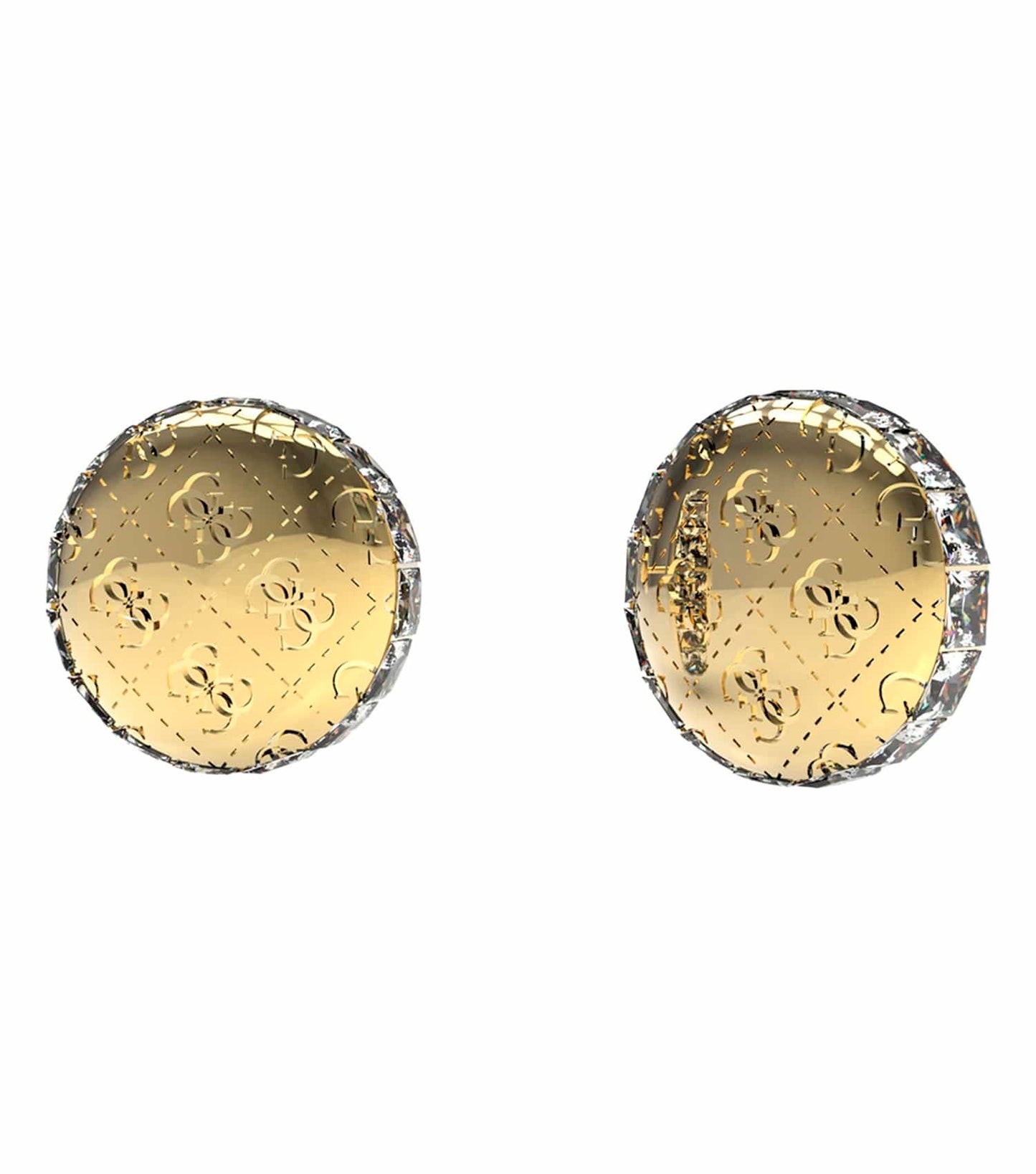 Women Guess Id Earrings Gold Steel Os