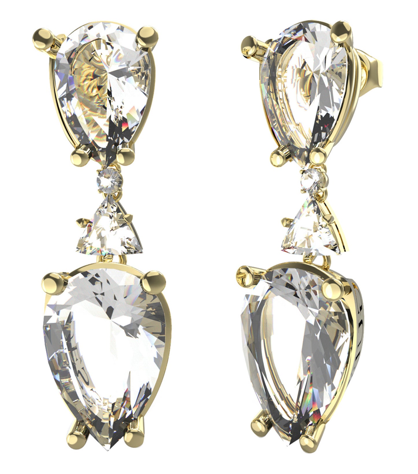 Women Guess Id Earrings Silver OS