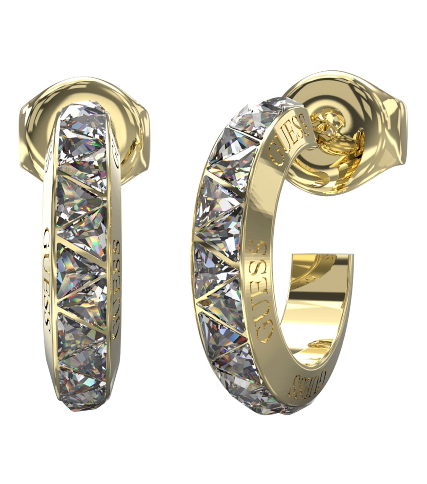 Women Guess Id Earrings Silver OS