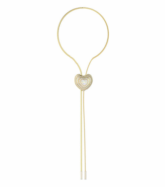 Gold-colored Guess Jewellery necklace displayed from above, revealing elegant chain design capturing the essence of timeless style.