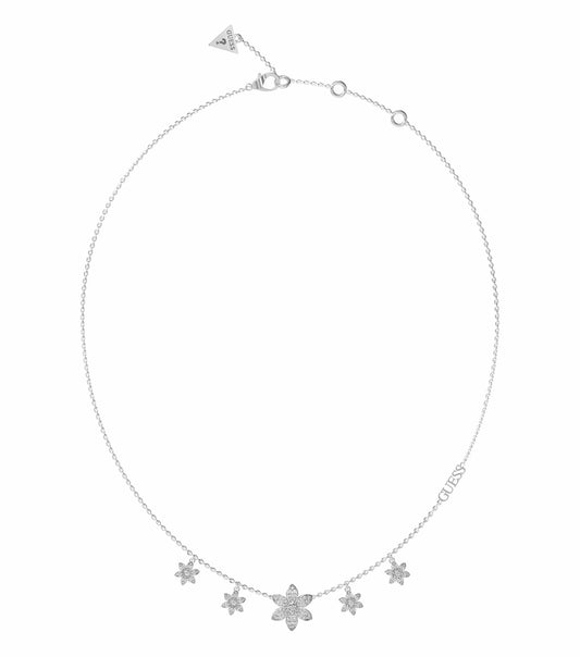 Silver Guess Jewellery necklace, front angle view, showcasing elegant details and sleek design, perfect for adding luxury.