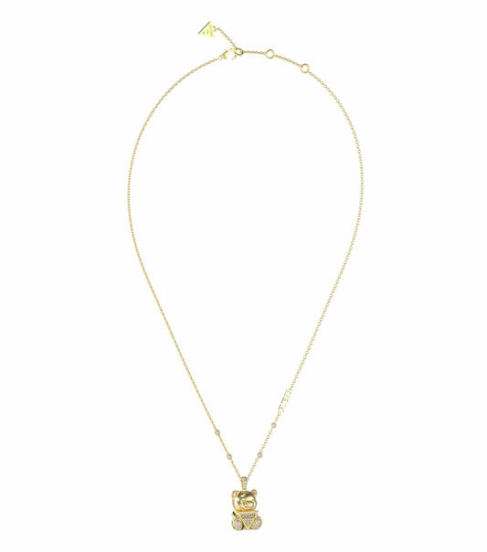 Elegant Guess Jewellery gold necklace showcasing intricate chain links, captured from a front angle, exuding timeless luxury.