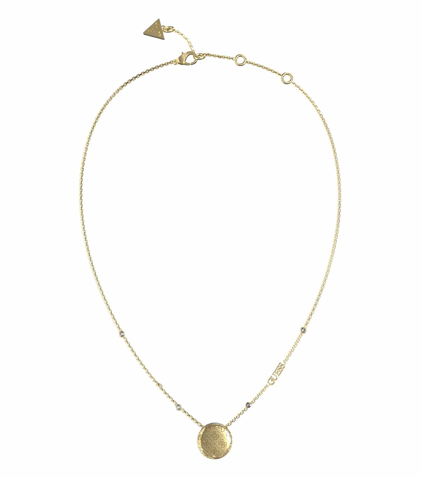 Women Guess Id Necklace Gold Steel Os