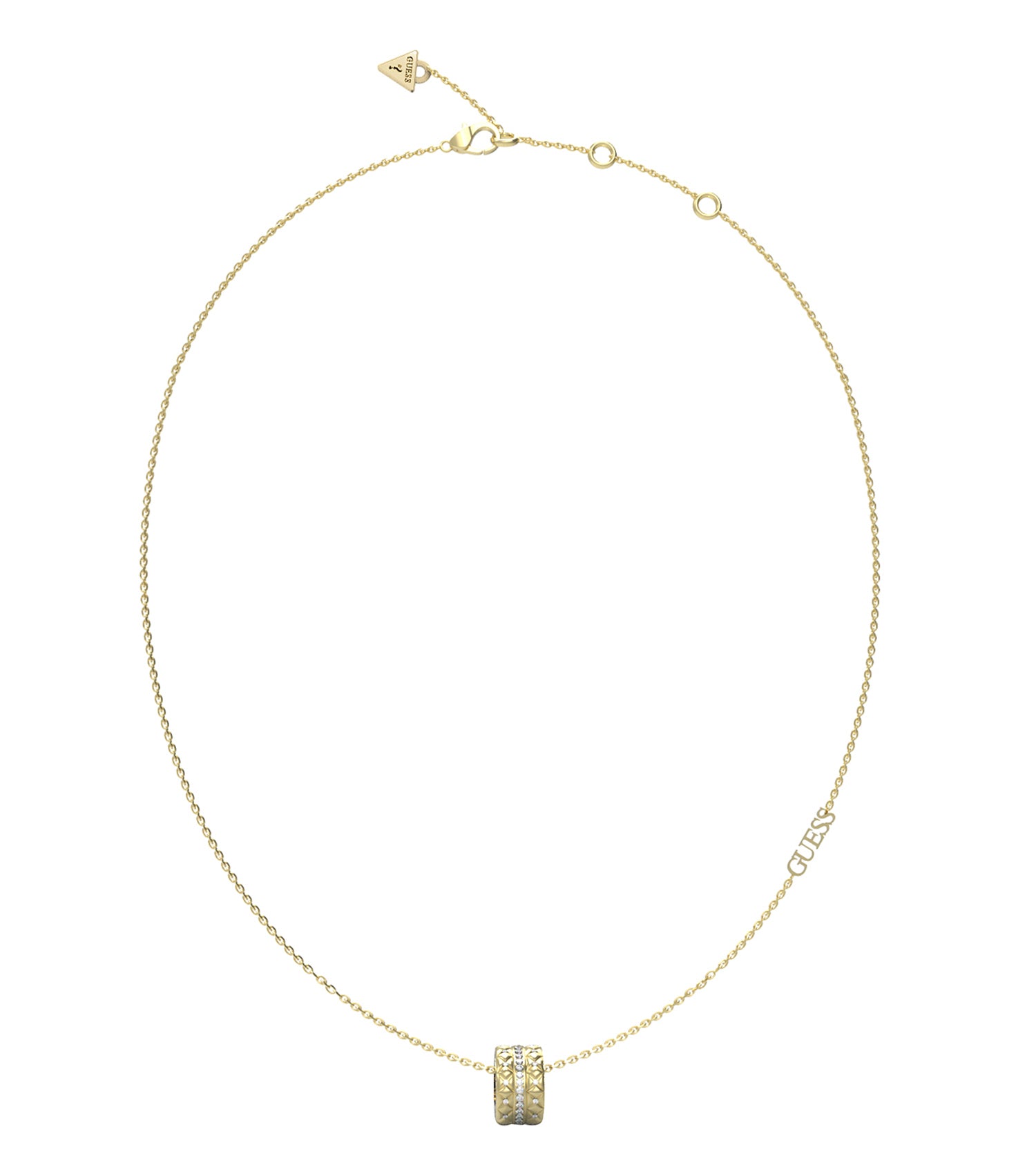 Guess Jewellery elegant gold necklace, featuring a stunning close-up angle, emphasizing the intricate design and luxury appeal.