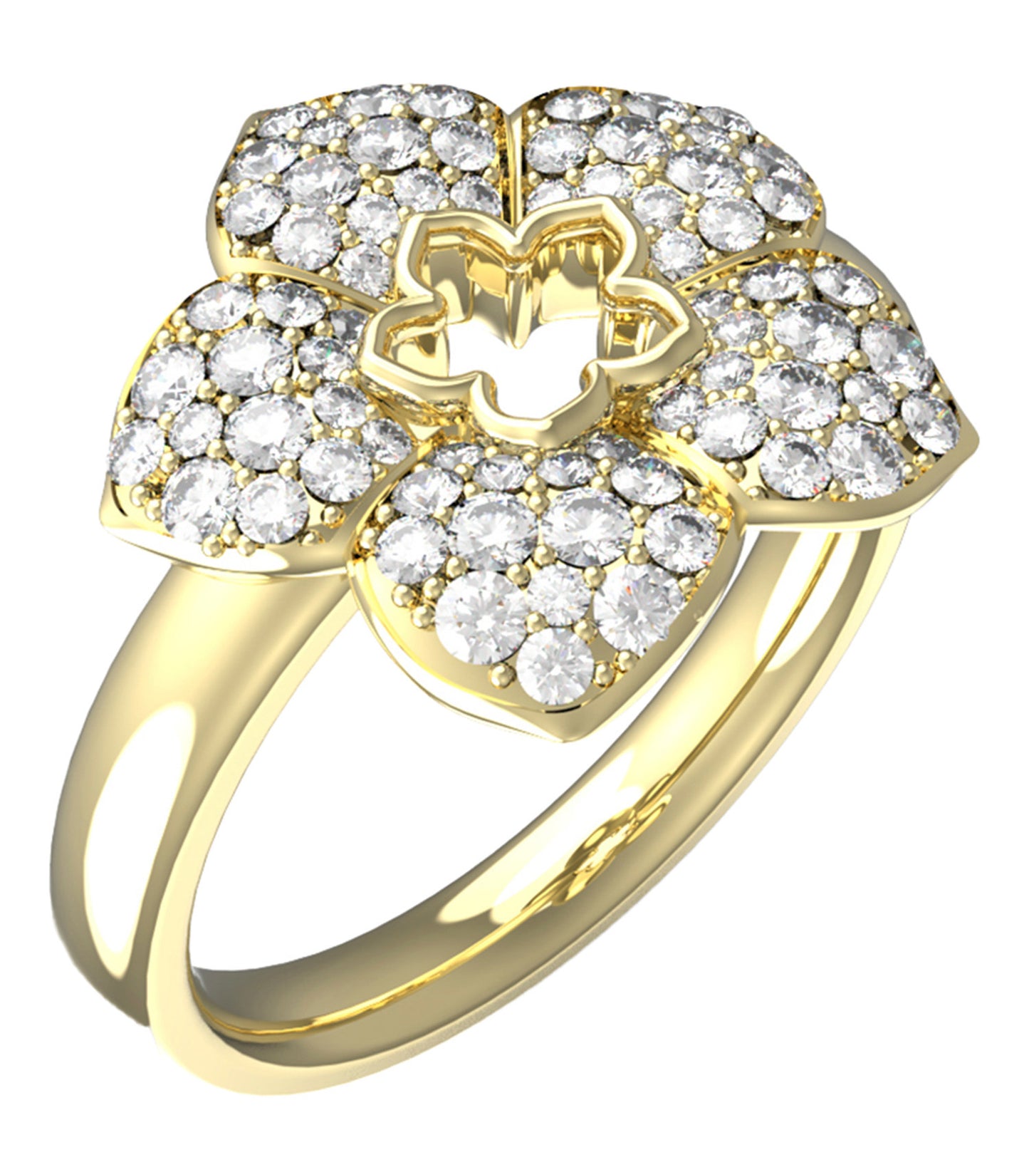 Passionately crafted Guess Jewellery gold ring, angled view showcasing exquisite detail, and shimmering elegance.