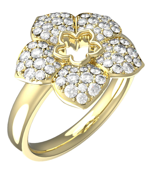 Passionately crafted Guess Jewellery gold ring, angled view showcasing exquisite detail, and shimmering elegance.
