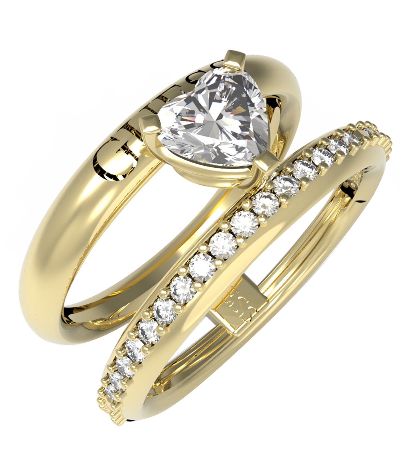 Women Guess Id Ring Silver 54mm