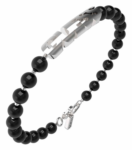 Elegant Guess Jewellery silver bracelet, front angle, featuring stunning detailing that embodies a passion for fine artistry.