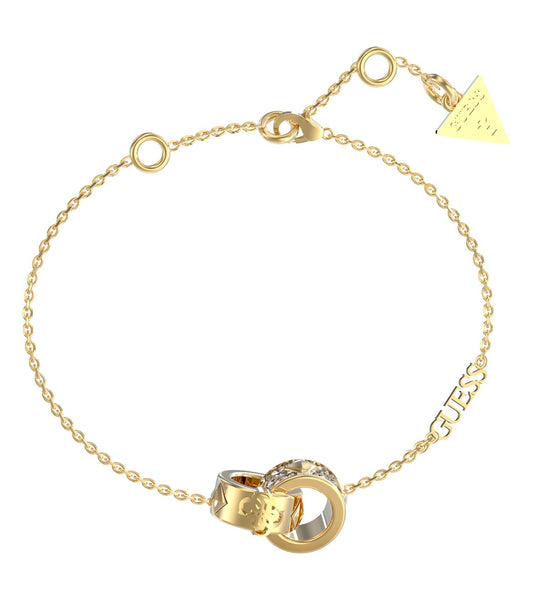 Guess Jewellery Two-Tone Gold/Silver Bracelet; displaying elegance at a 45-degree angle, this accessory shines with sophistication.