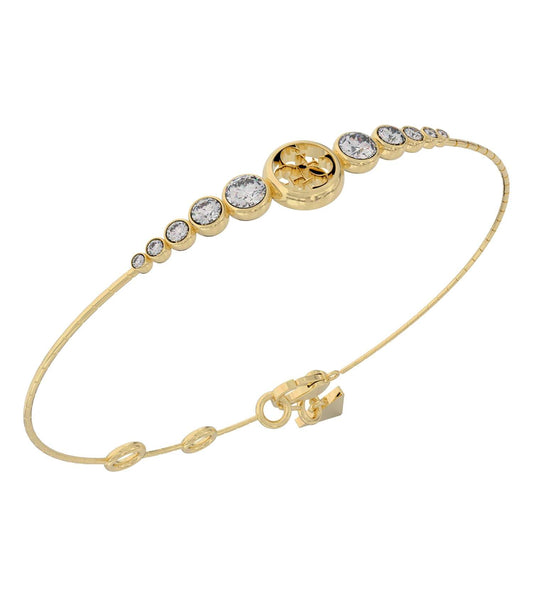 Guess Jewellery elegant gold bracelet with intricate design, captured from a top-down angle, showcasing its luxurious charm.