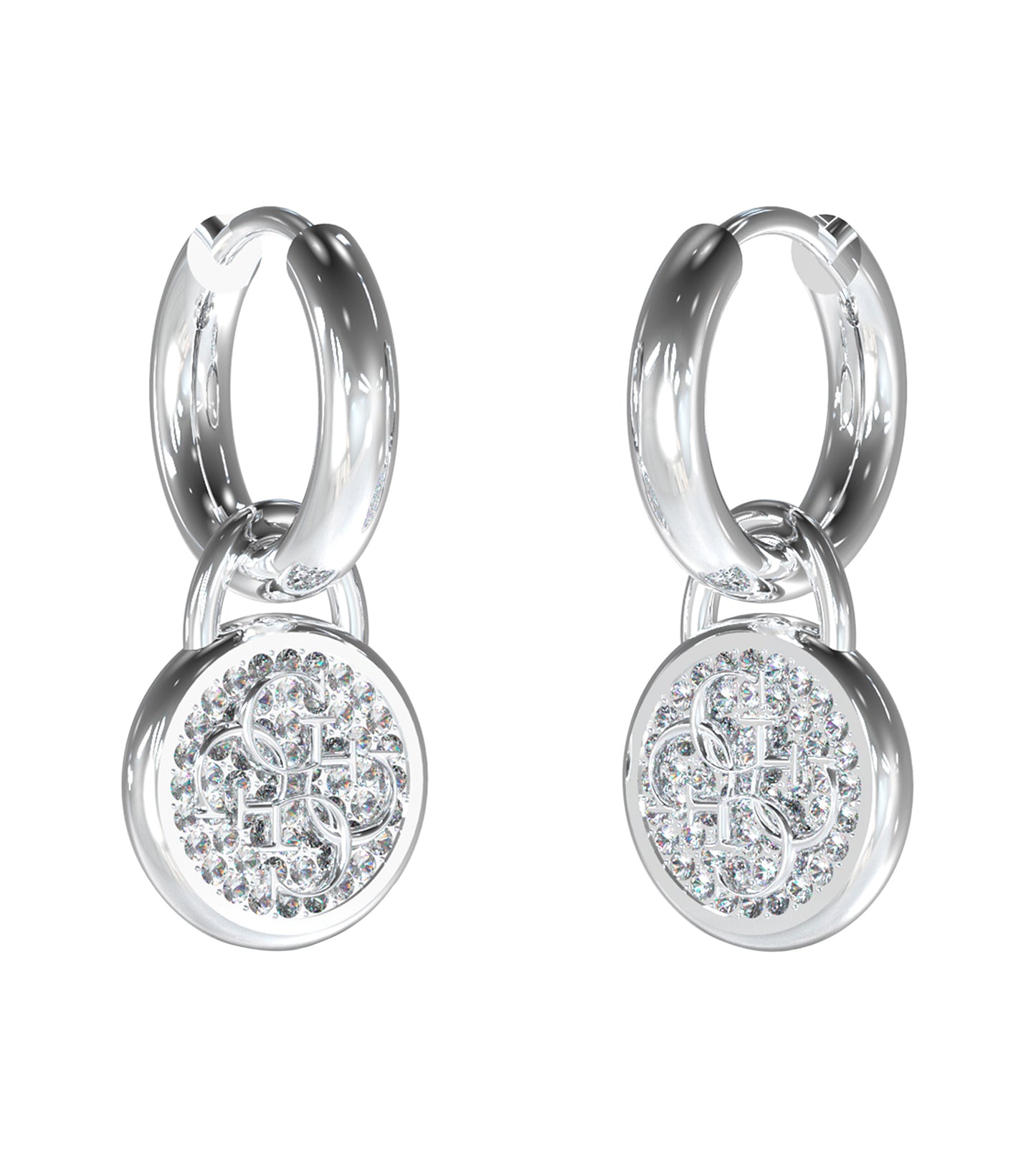 Guess Jewellery Gold Earring: Elegant, front-facing angle showcasing exquisite craftsmanship and polished sheen perfect for fashion enthusiasts.