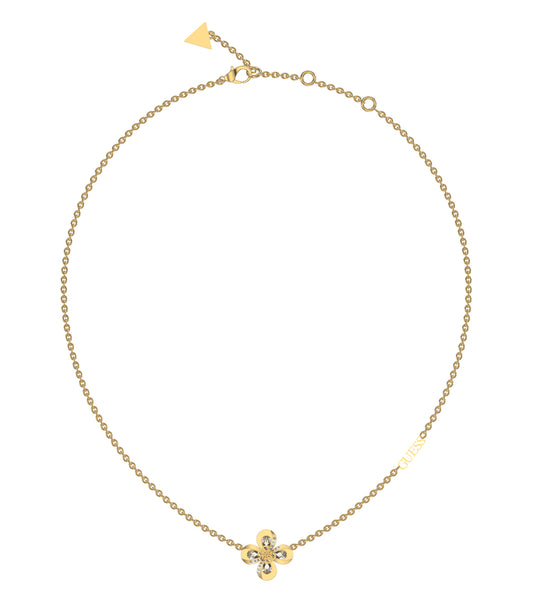 Guess Jewellery Gold Color Necklace with Elegant Design, Front View, Shimmering and Luxurious Accessory for Fashion Enthusiasts