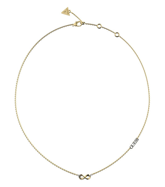 Guess Jewellery gold necklace with a sleek, elegant design, showcasing a polished finish at a front-facing angle.