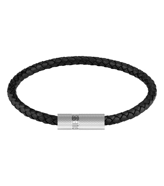 Stylish side-view of Guess Jewellery black bracelet showcasing sleek chain design and elegant clasp for a sophisticated look.