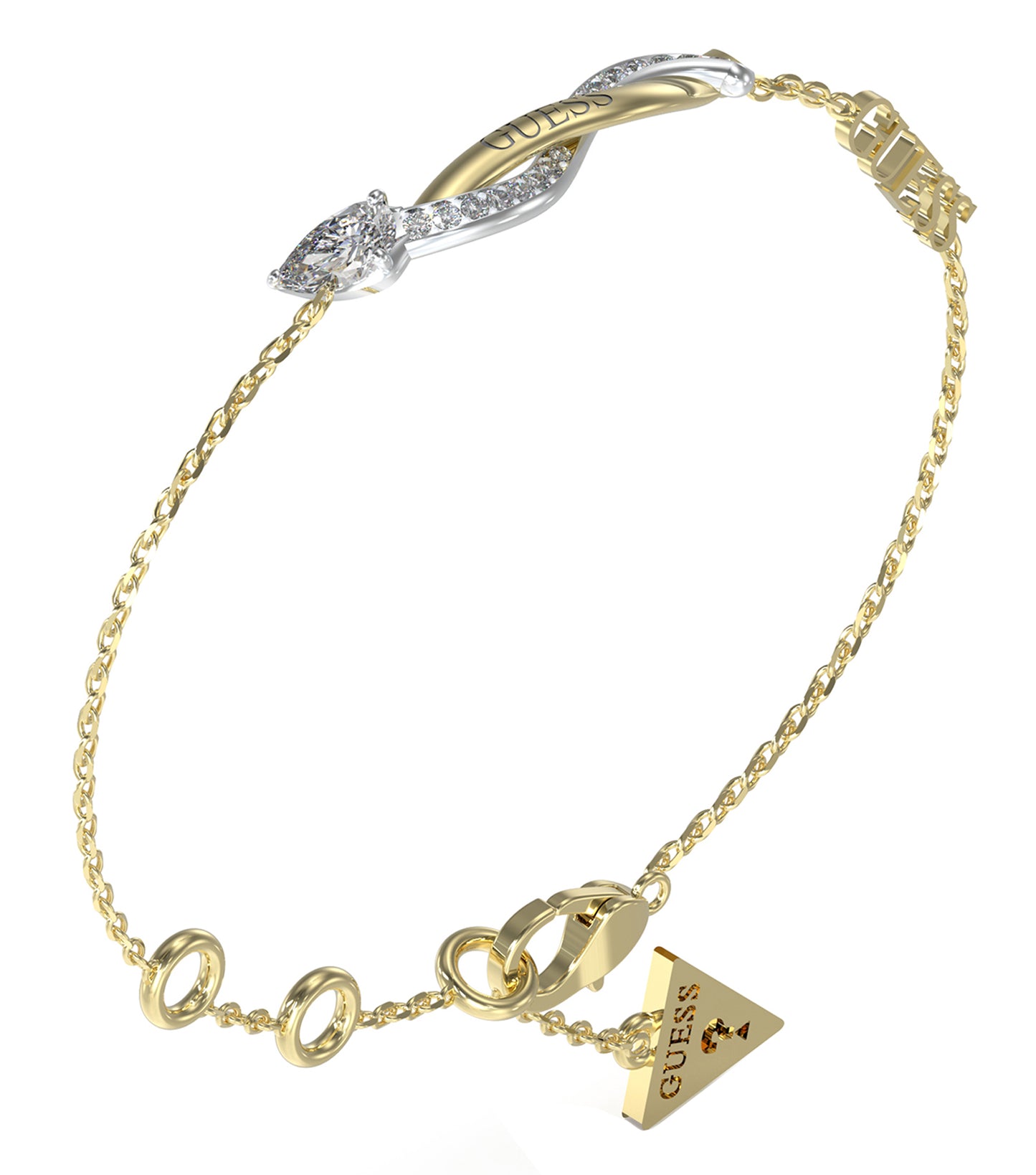 Women Guess Id Bracelet Silver &Amp