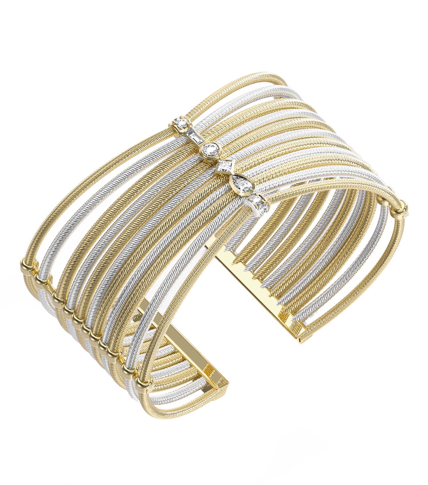 Ladies Kalybe Bracelet Silver &Amp; Gold Steel