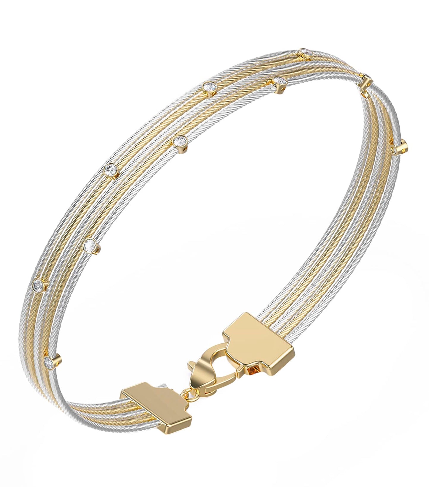 Ladies Kalybe Bracelet Silver &Amp; Gold Steel