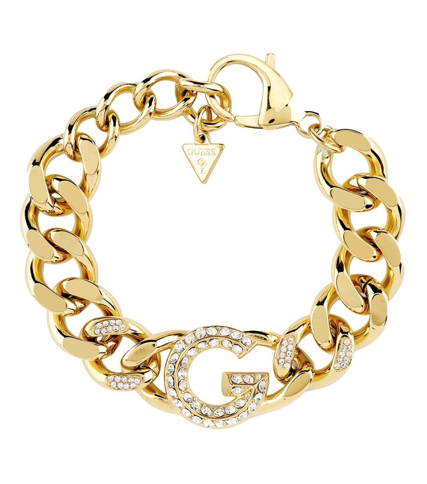 Ladies G Crystal Bracelet Gold Steel