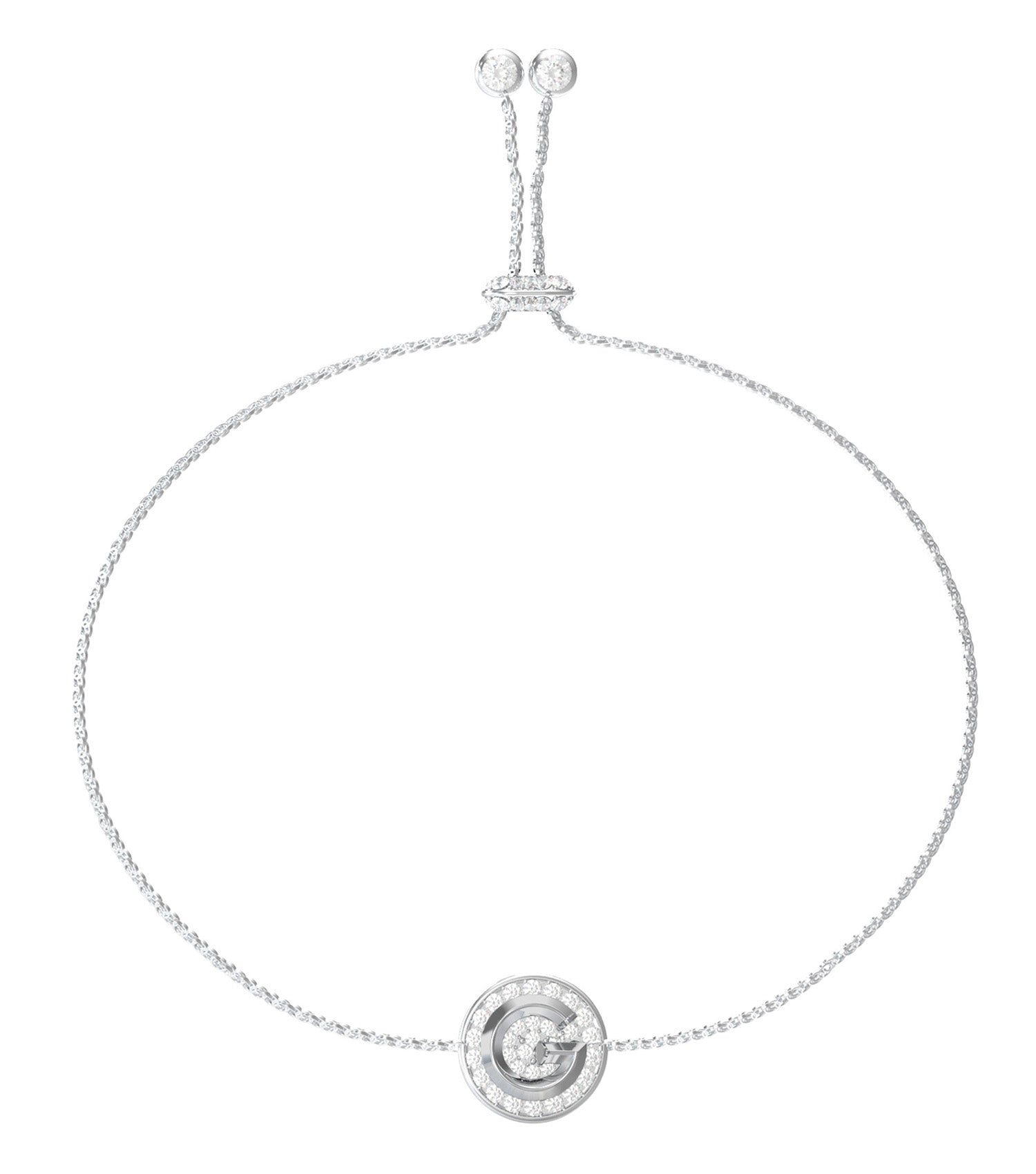 Ladies G Crystal Bracelet Silver Steel
