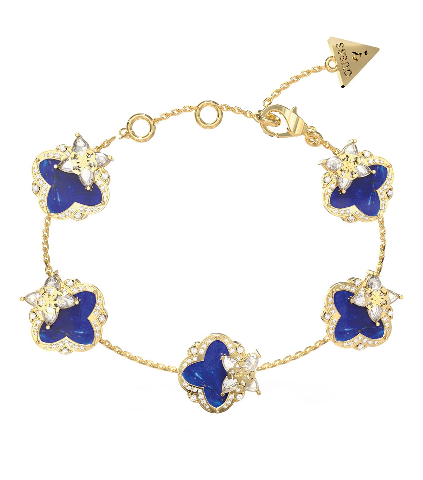 Ladies Wild Flower Bracelet Gold Steel