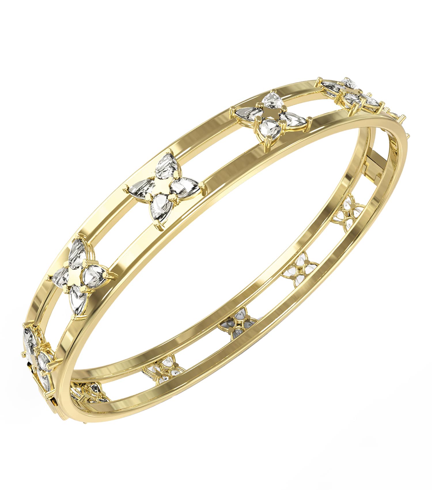 Ladies Wild Flower Bracelet Gold Steel