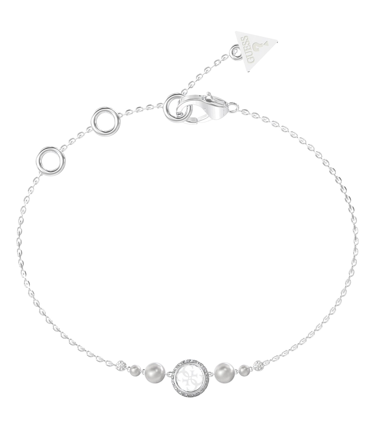 Ladies Tiny Pearly Bracelet Gold Steel