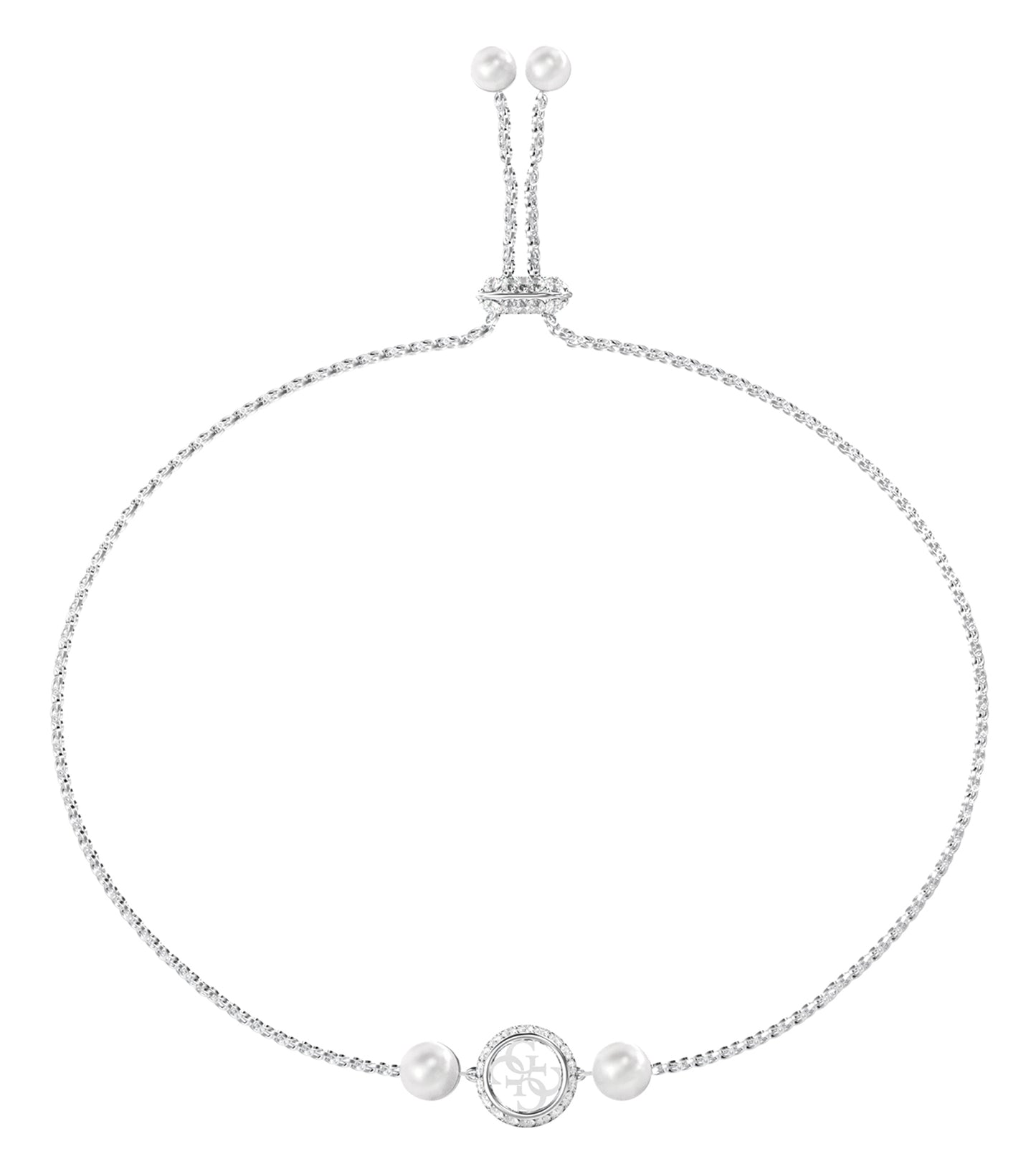 Ladies Tiny Pearly Bracelet Gold Steel