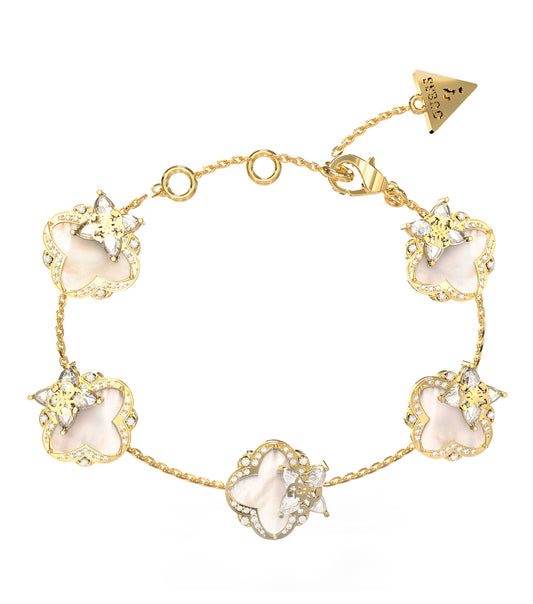 Ladies Wild Flower Bracelet Gold Steel