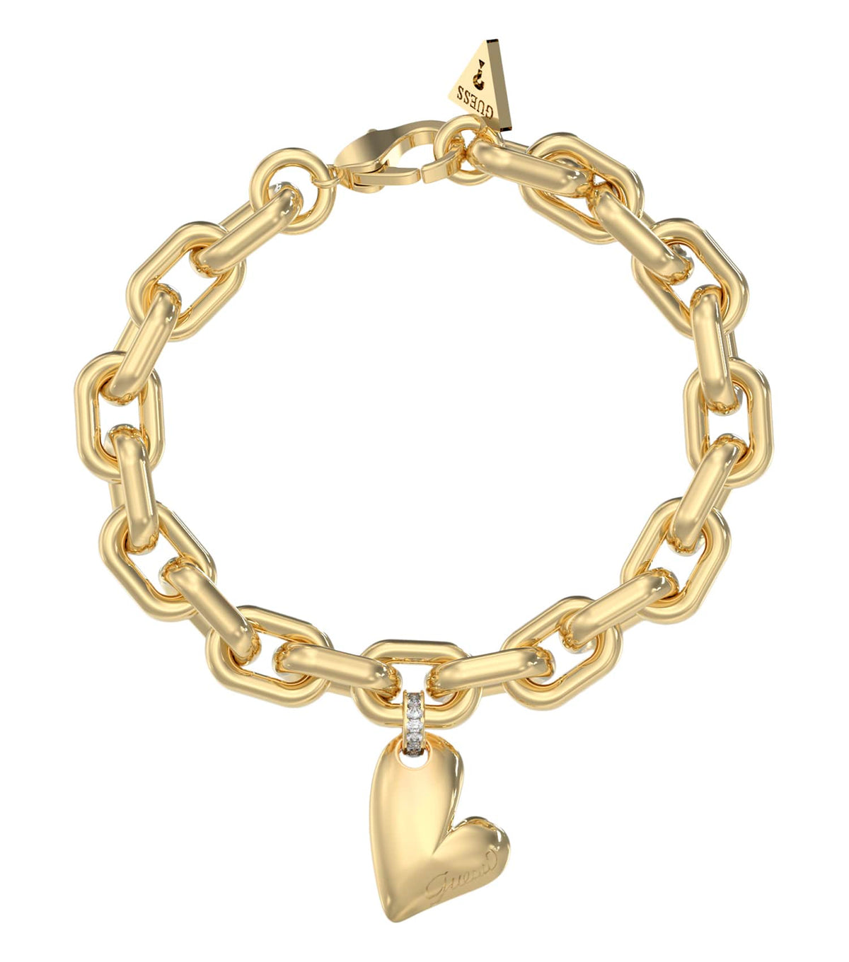 Ladies Golden Love Bracelet Gold Steel