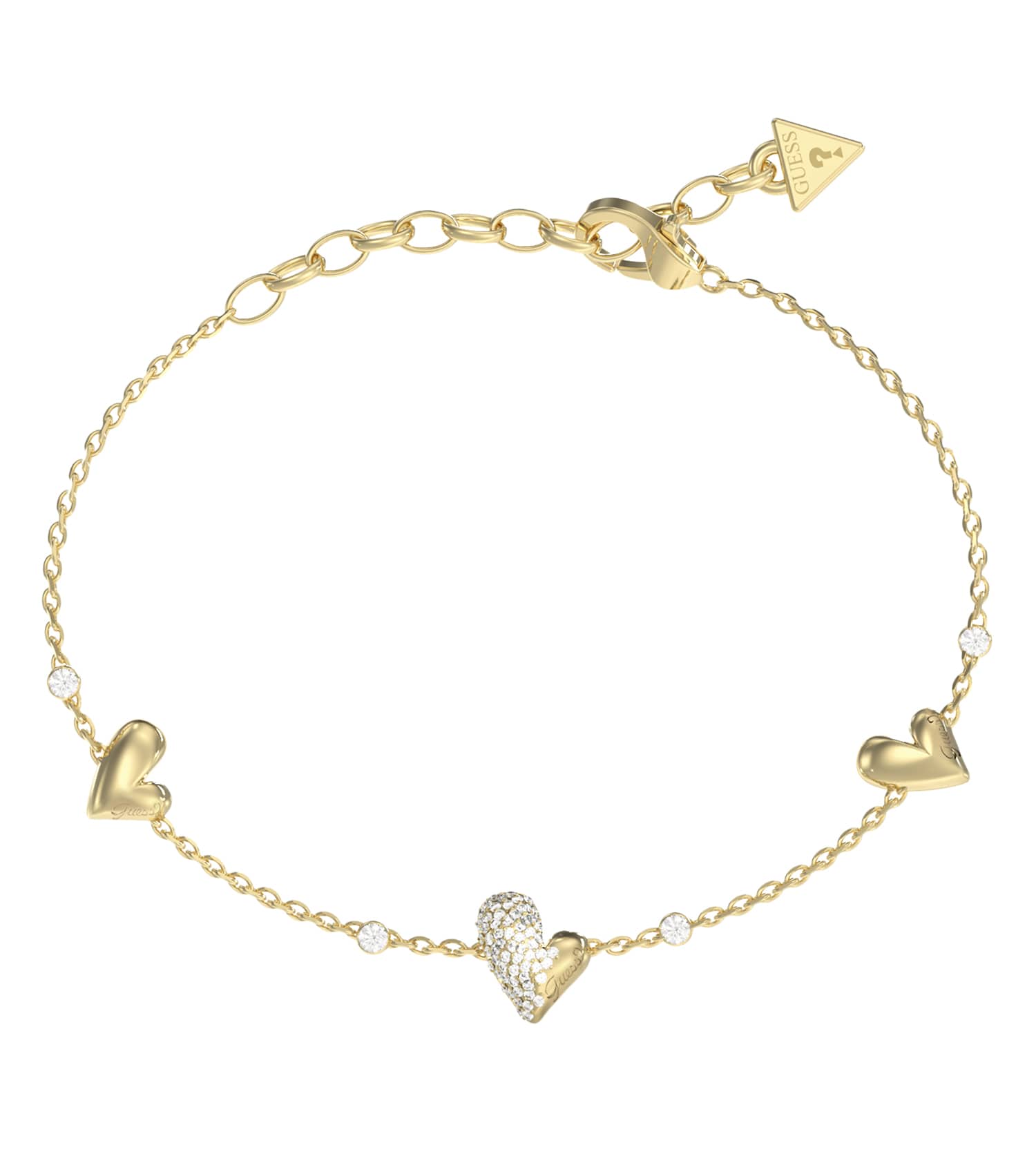 Ladies Golden Love Bracelet Silver Steel