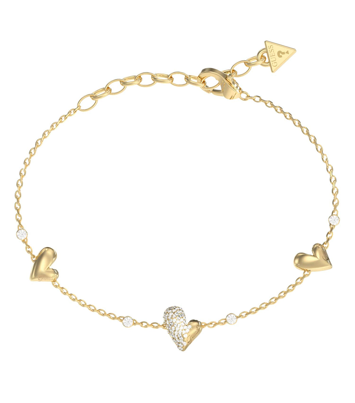 Ladies Golden Love Bracelet Silver Steel