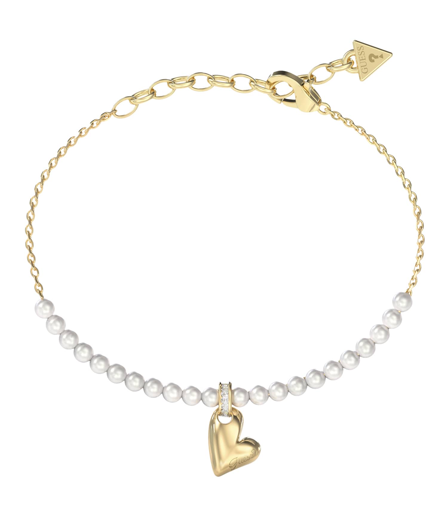 Ladies Golden Love Bracelet Gold Steel