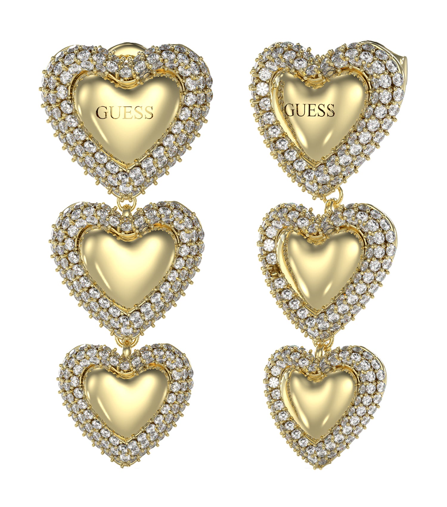 Women Guess Id Earrings Gold OS