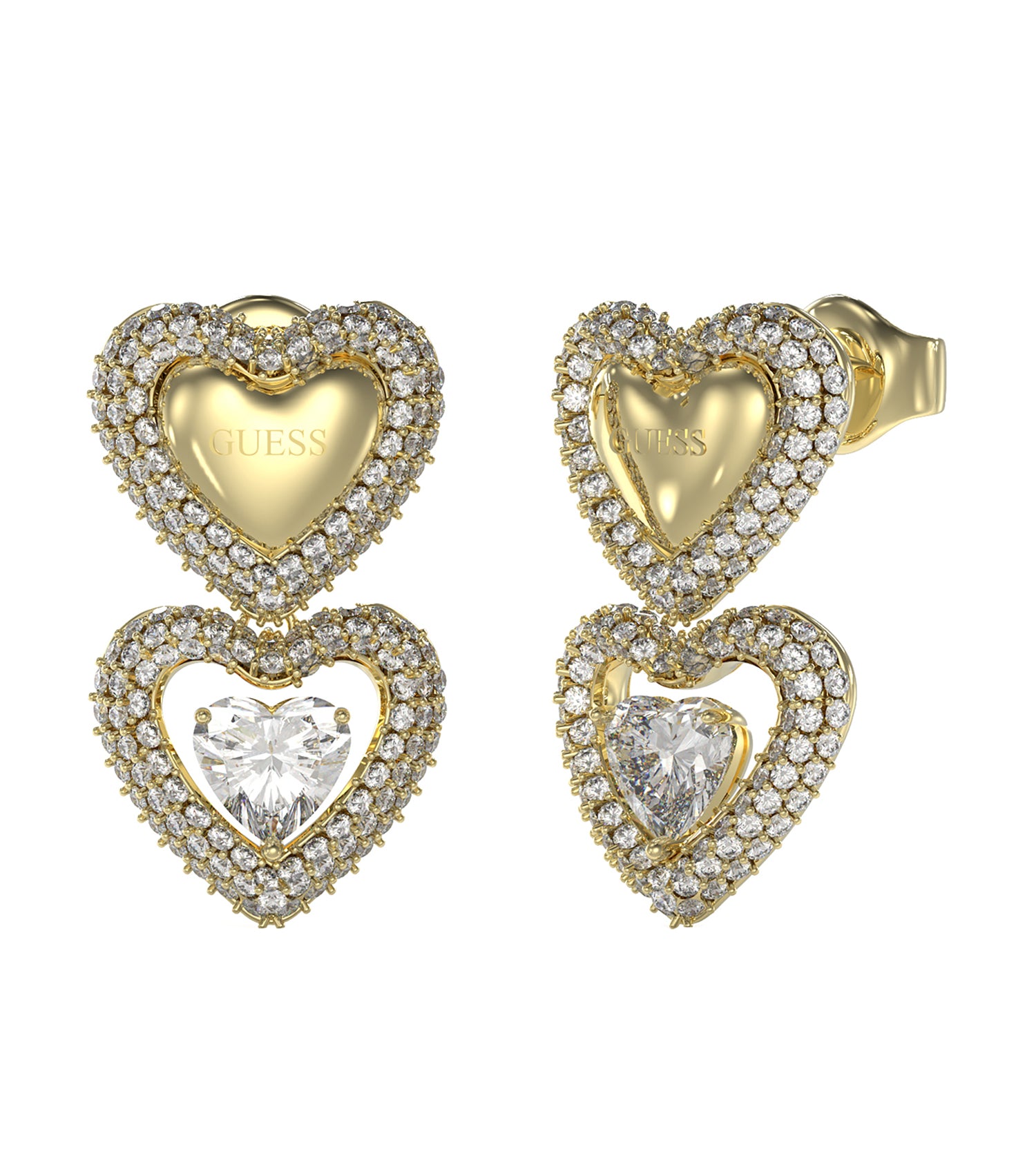 Women Guess Id Earrings Gold OS