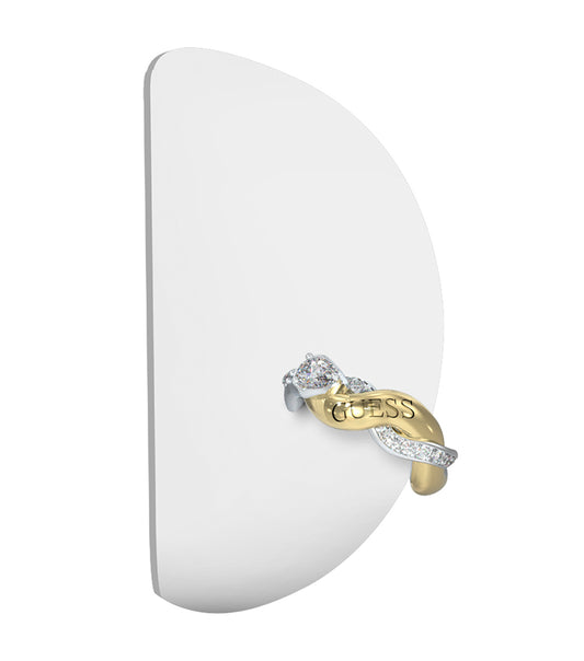 Women Guess Id Earrings Silver &Amp; Gold OS