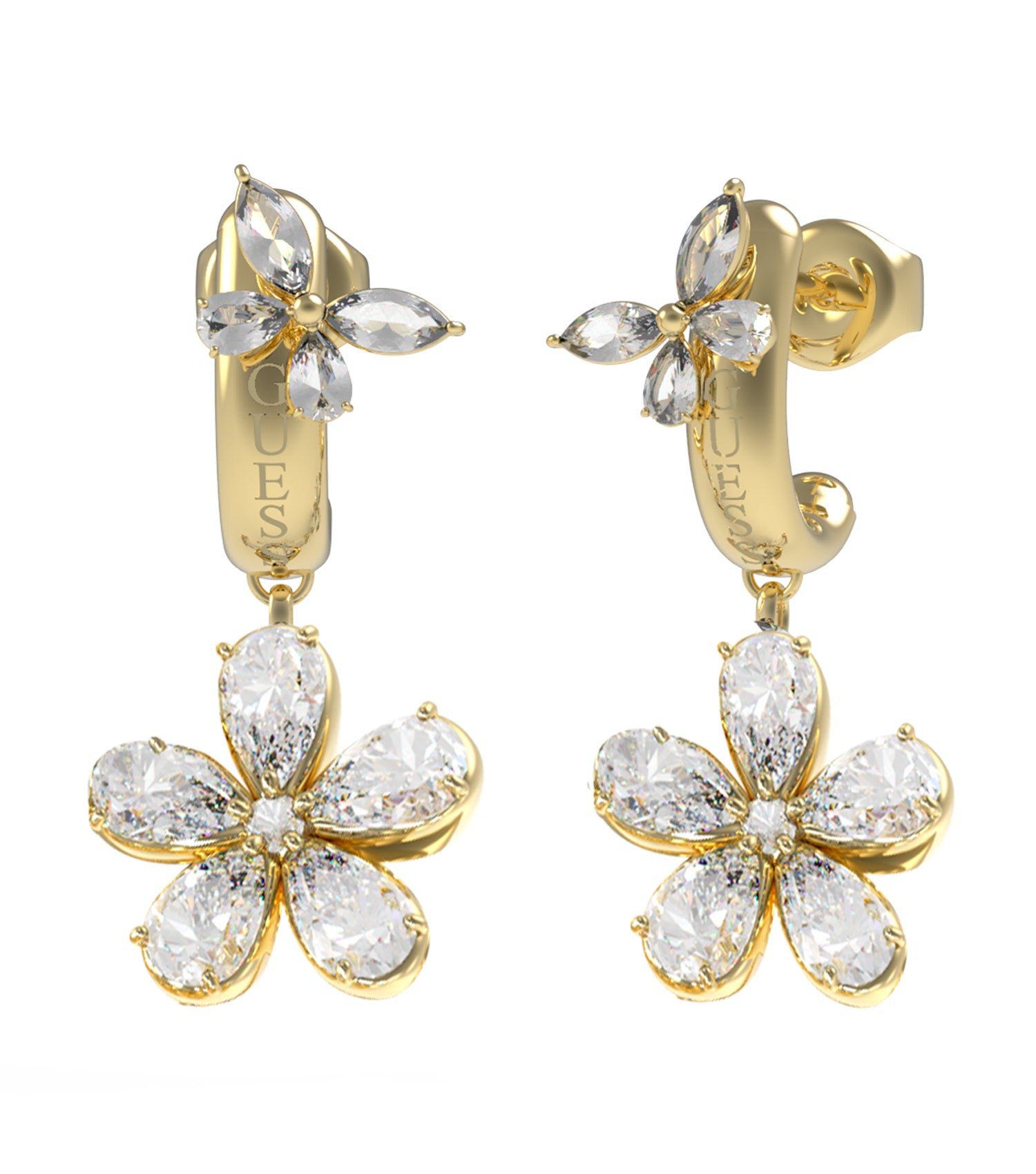 Women Guess Id Earrings Gold OS