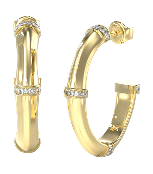 Women Guess Id Earrings Gold OS