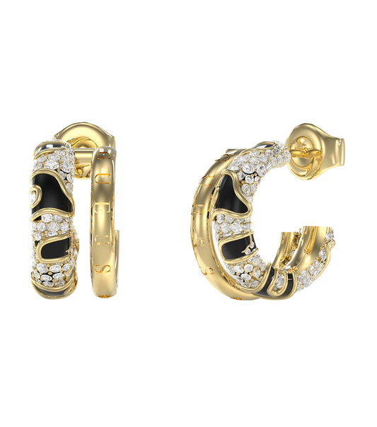 Women Guess Id Earrings Gold OS