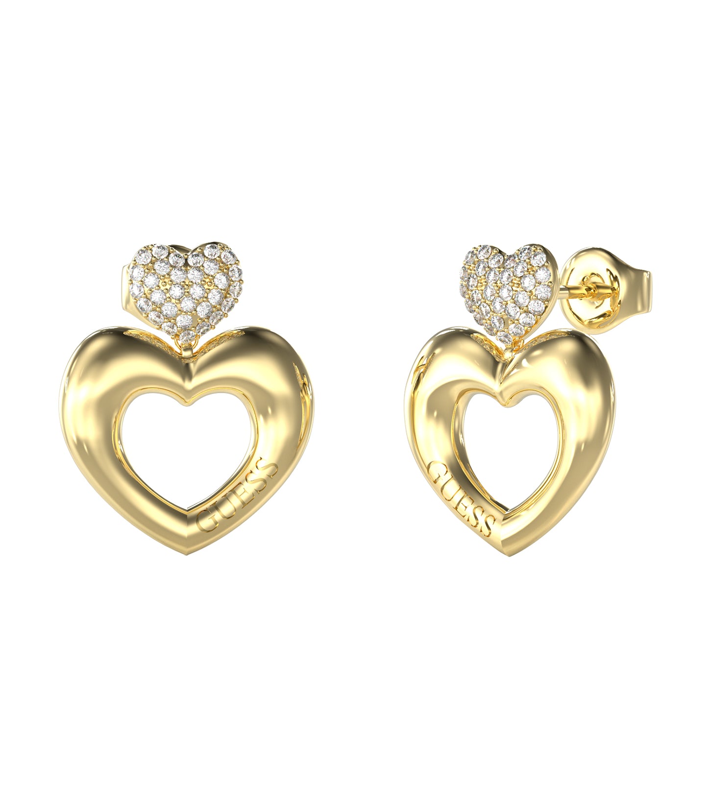 Women Guess Id Earrings Gold OS